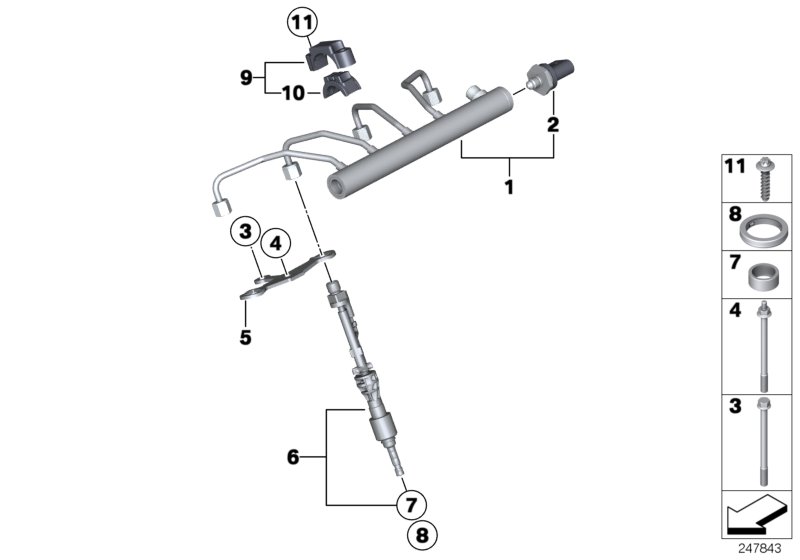 3B13 High-pressure Rail/injector/bracket-13_1416