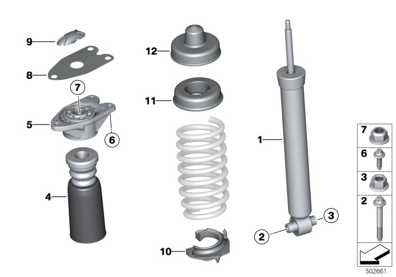 3B13 Single Components For Rear Spring Strut-33_2669