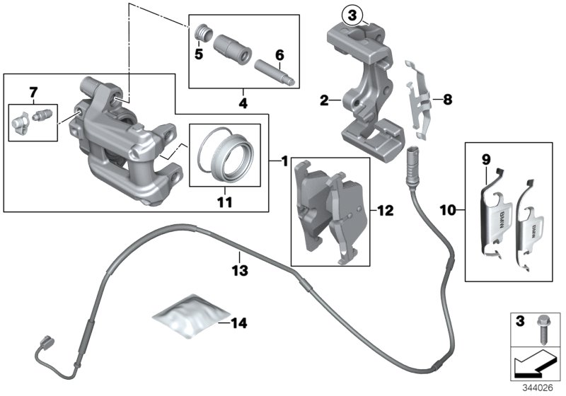 3B13 Rear Brake / Brake Pad / Wear Sensor-34_1969