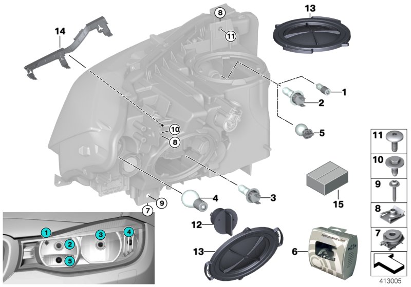 3B13 Individual Parts For Headlamp, Halogen-63_1350