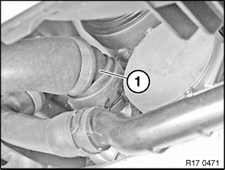 for radiators without drain plug - remove coolant hose from thermostat and drain coolant