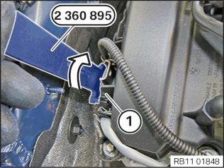turn exhaust actuator approximately 45 degrees counter clockwise