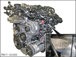 engine number identification location - B37 / B38A / B47 / B48A in the area of the oil sump