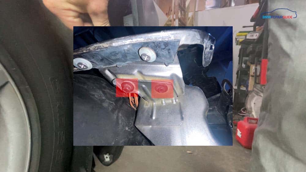 Locate the two bumper cover mounting bolts