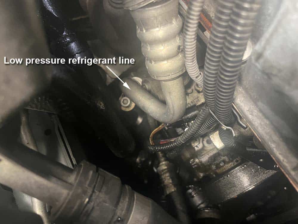 bmw e60 ac compressor replacement - Locate low pressure refrigerant line