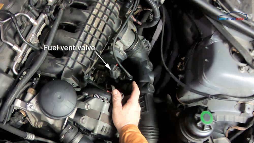 bmw evap leak detection - Locate the fuel vent valve in the engine compartment