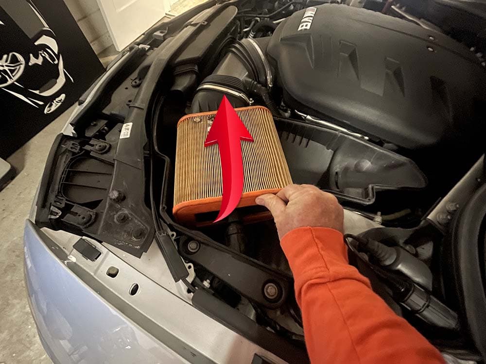 bmw e9x intake plenum removal-remove the air filter element
